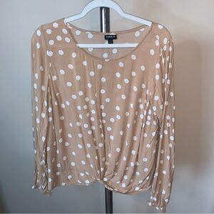 Torrid Beige Polka Dot Blouse